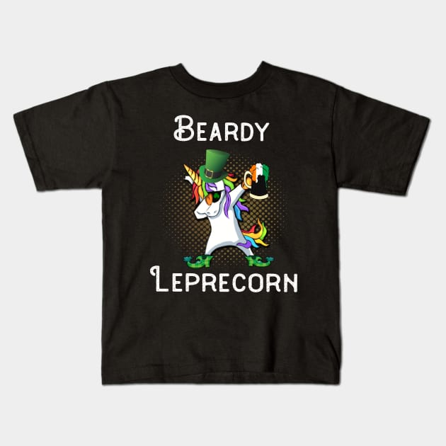 Dabbing Leprecorn Beer Shamrock Leprechaun St Patrick's St Paddy's Day Kids T-Shirt by familycuteycom